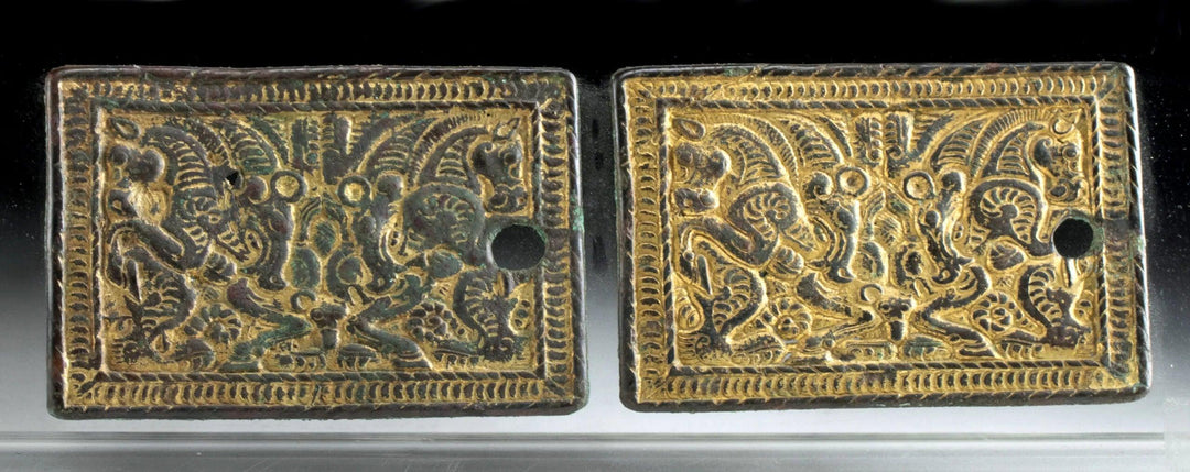 Ancient Scythian Gilded Bronze Horse Plaques - 2nd Century BCE | Published