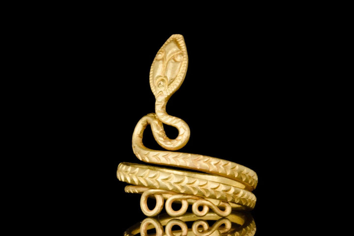 Romano-Egyptian Gold Snake Ring - 1st Century BCE to 1st Century CE | Ancient Symbol of Eternity