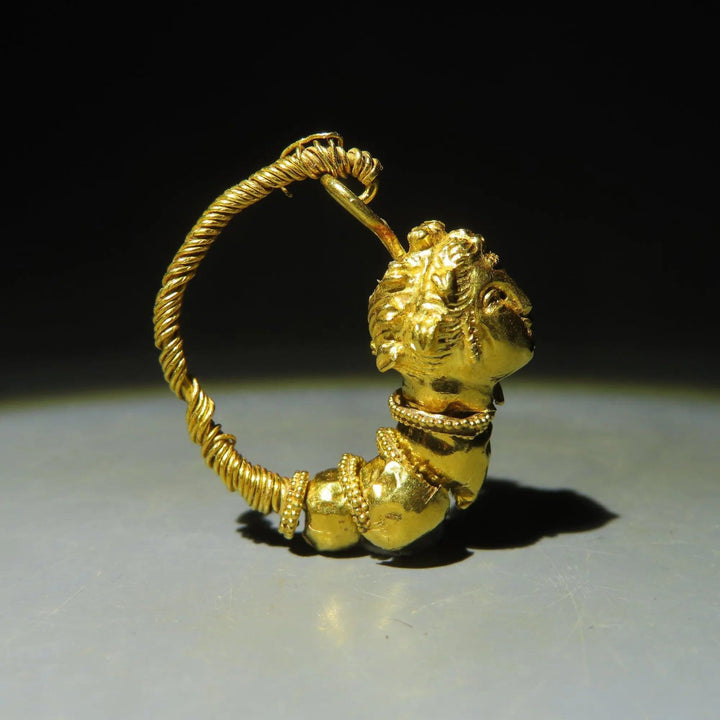 Ancient Greek Gold Earring with Exquisite Female Head - 4th Century BCE | Museum Florida