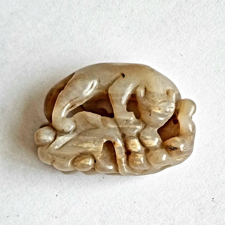 Sino-Mongolian Jade Hunting Feline Talisman - 1st Millennium CE | Zelnik Collection