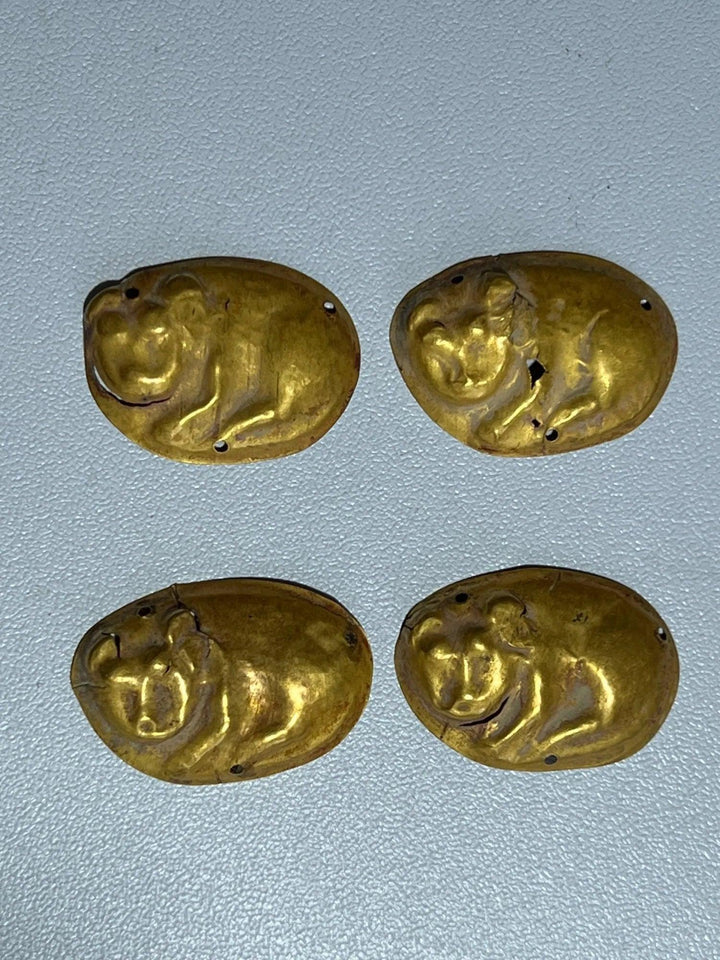 Scythian Gold Set of Four Mammal Appliqués - 9th to 3rd Century BCE | Feline Motif