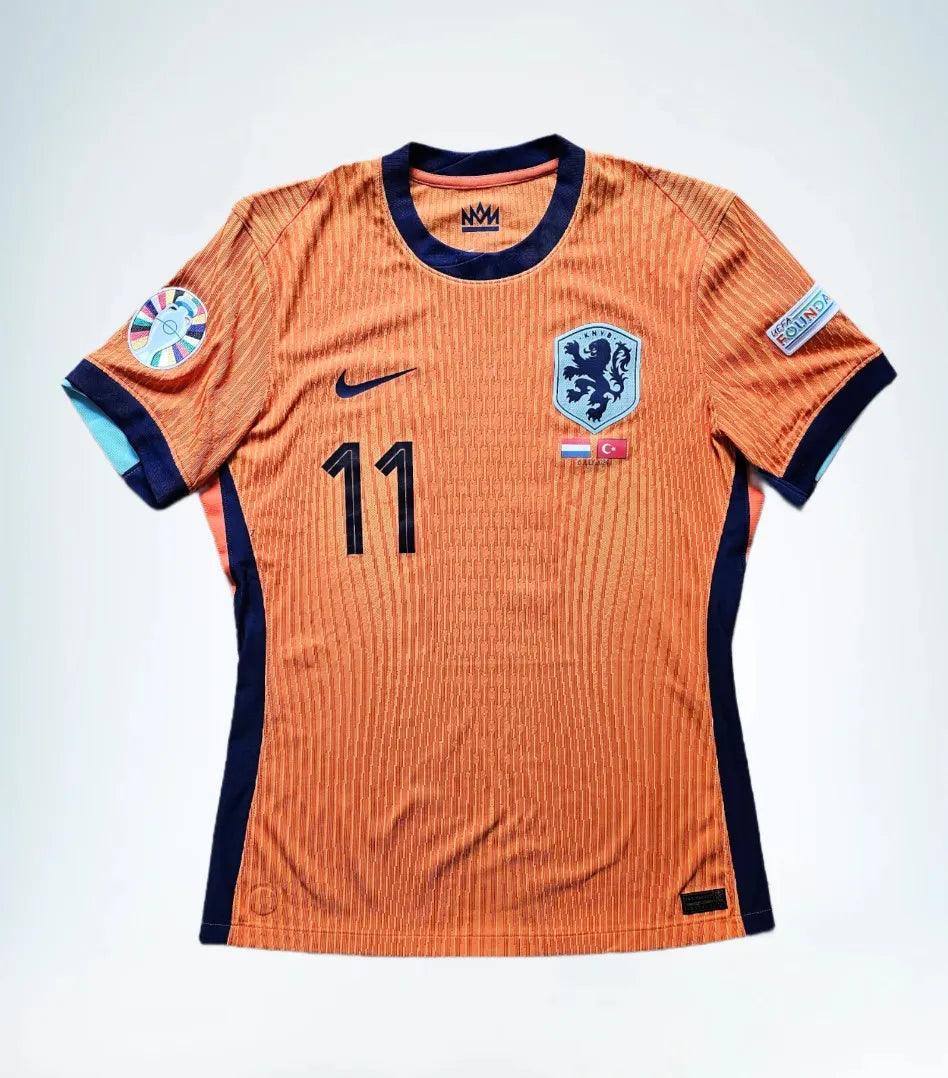 Cody Gakpo 11 Holland Euro 2024 - Match Worn Shirt Signed | Top Scorer