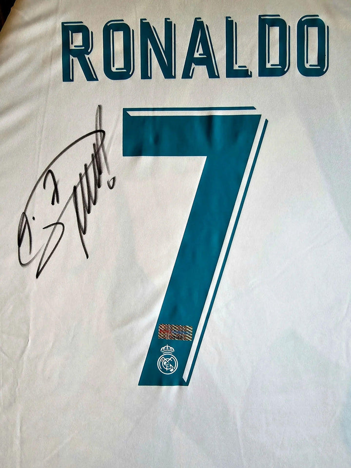 Cristiano Ronaldo 7 Real Madrid 2017-2018 Home Signed Soccer Shirt | Champions League