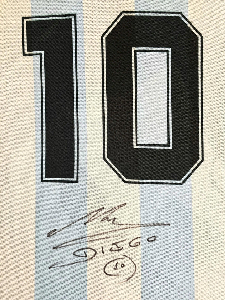 Diego Maradona 10 Argentina 1986 World Cup - Signed Soccer Shirt | Iconic Hand of God Memorabilia