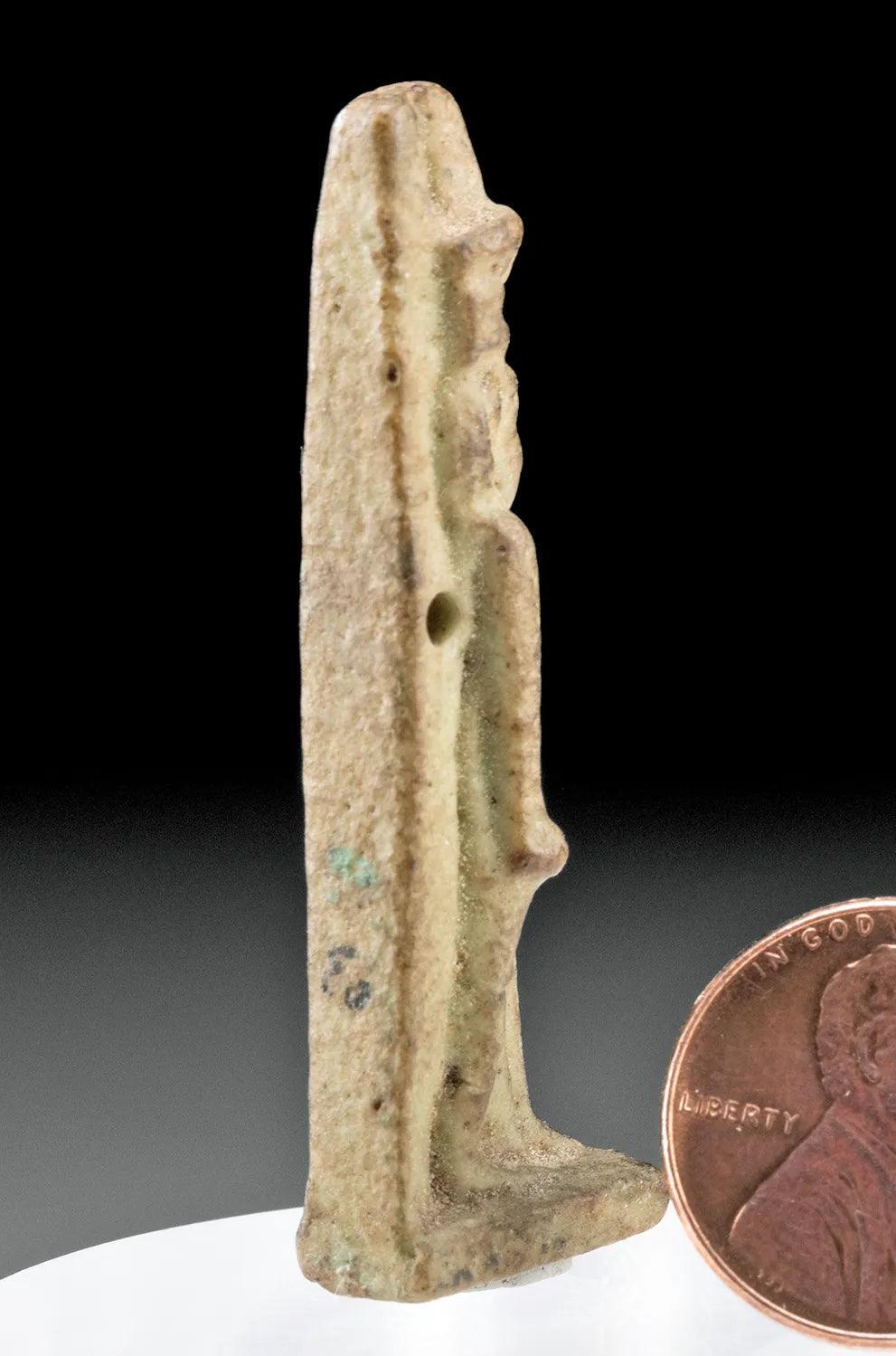 Striding Egyptian God Nefertem Faience Amulet - Late Dynastic Period | Divine Aromatics Symbol