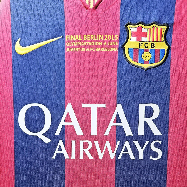 Lionel Messi 10 Barcelona 2014-2015 Home - Signed Soccer Jersey | Berlin Final Triumph