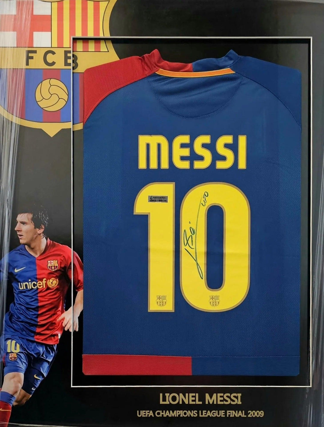 Lionel Messi 10 Barcelona 2008-2009 Home - Signed Soccer Shirt | UEFA Champions League Triumph