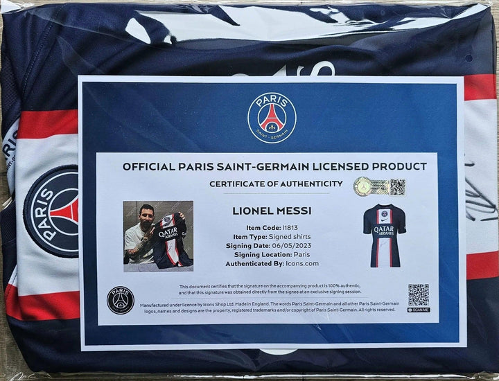 Lionel Messi PSG 2022-2023 Home - Signed Soccer Shirt | Premium ICONS COA