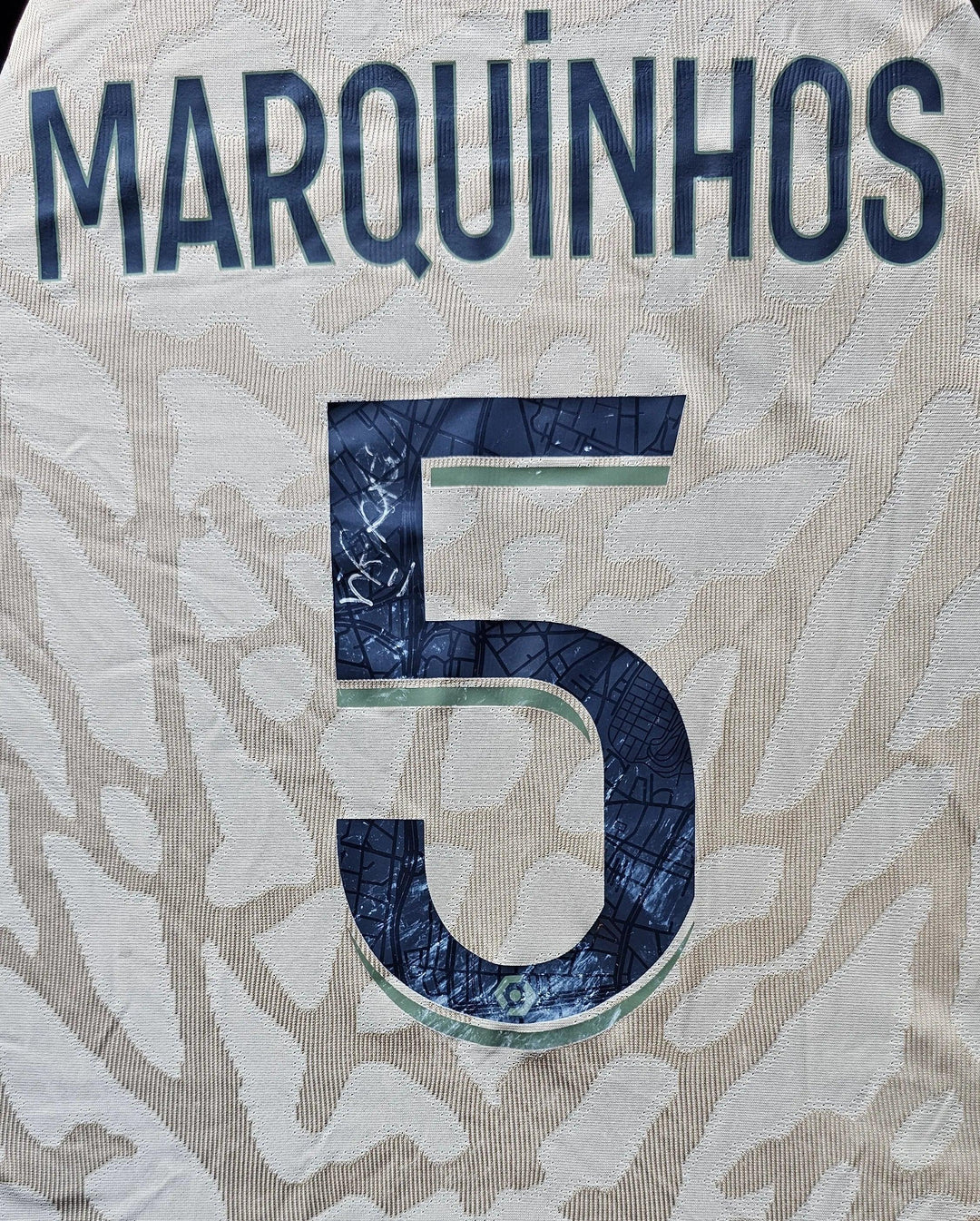 Marquinhos 5 Paris Saint-Germain 2023-2024 Away - Signed Soccer Shirt | Match-Worn Victory