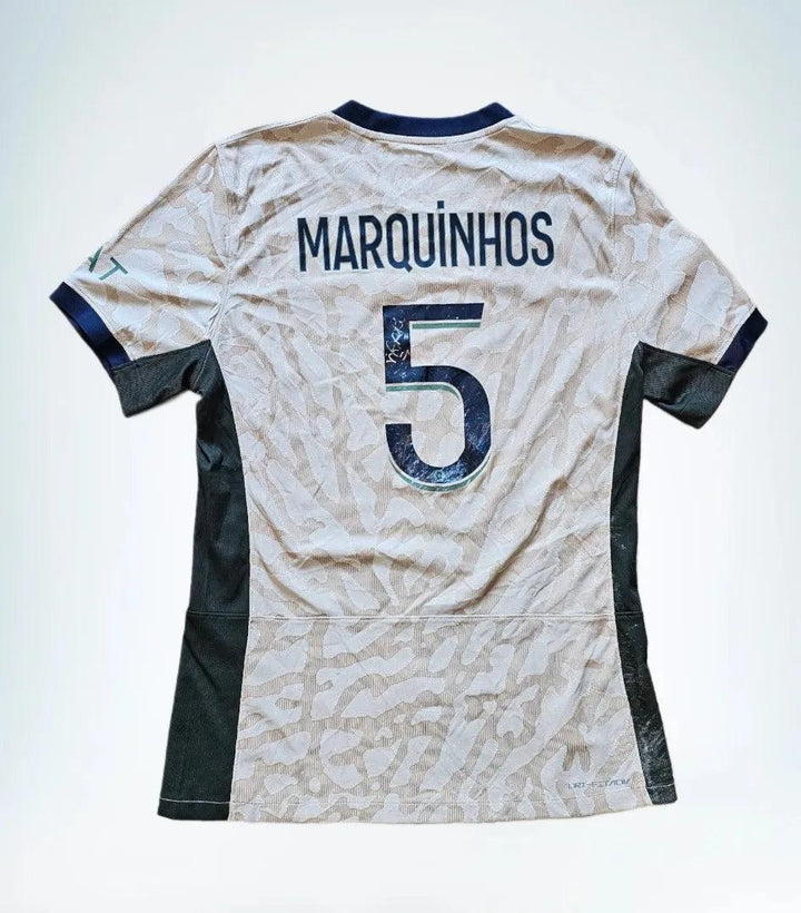 Marquinhos 5 Paris Saint-Germain 2023-2024 Away - Signed Soccer Shirt | Match-Worn Victory