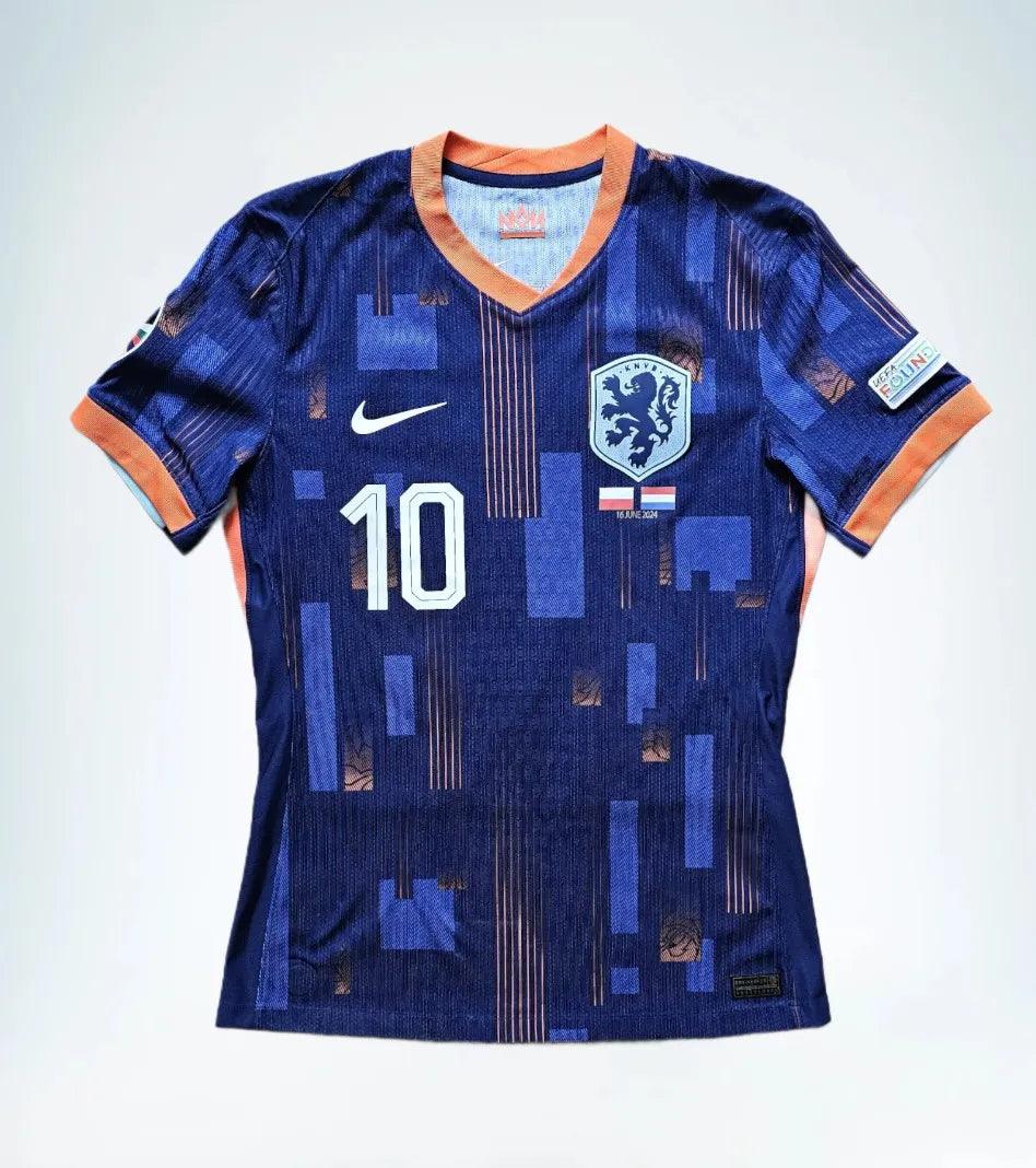 Memphis Depay 10 Holland Euro 2024 Away - Match Worn Shirt Signed | Iconic Hairband Game