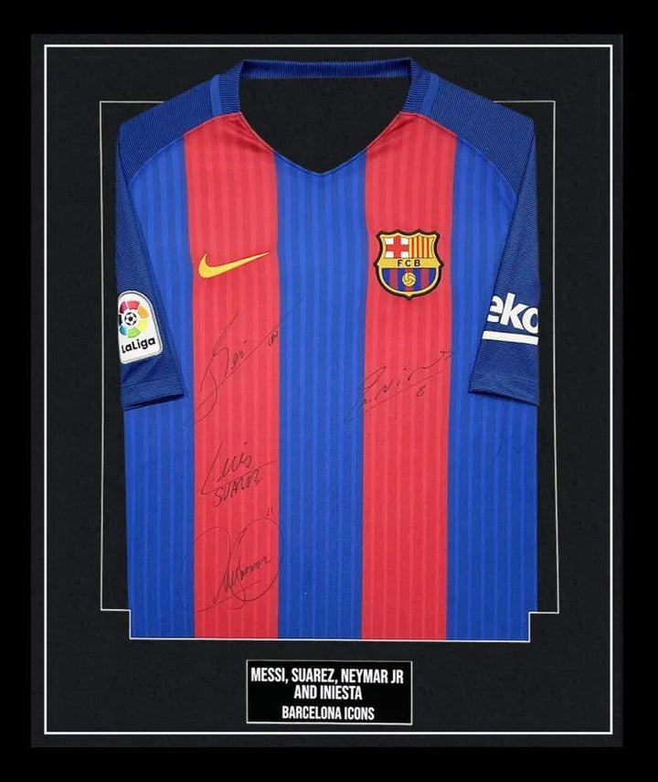 Messi Suarez Neymar MSN Barcelona 2016-2017 - Signed Soccer Shirt | Firma Stella