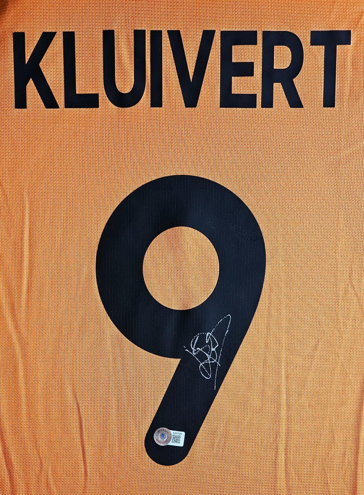 Patrick Kluivert 9 Netherlands Euro 2000 Home - Signed Soccer Shirt | Dutch Legend