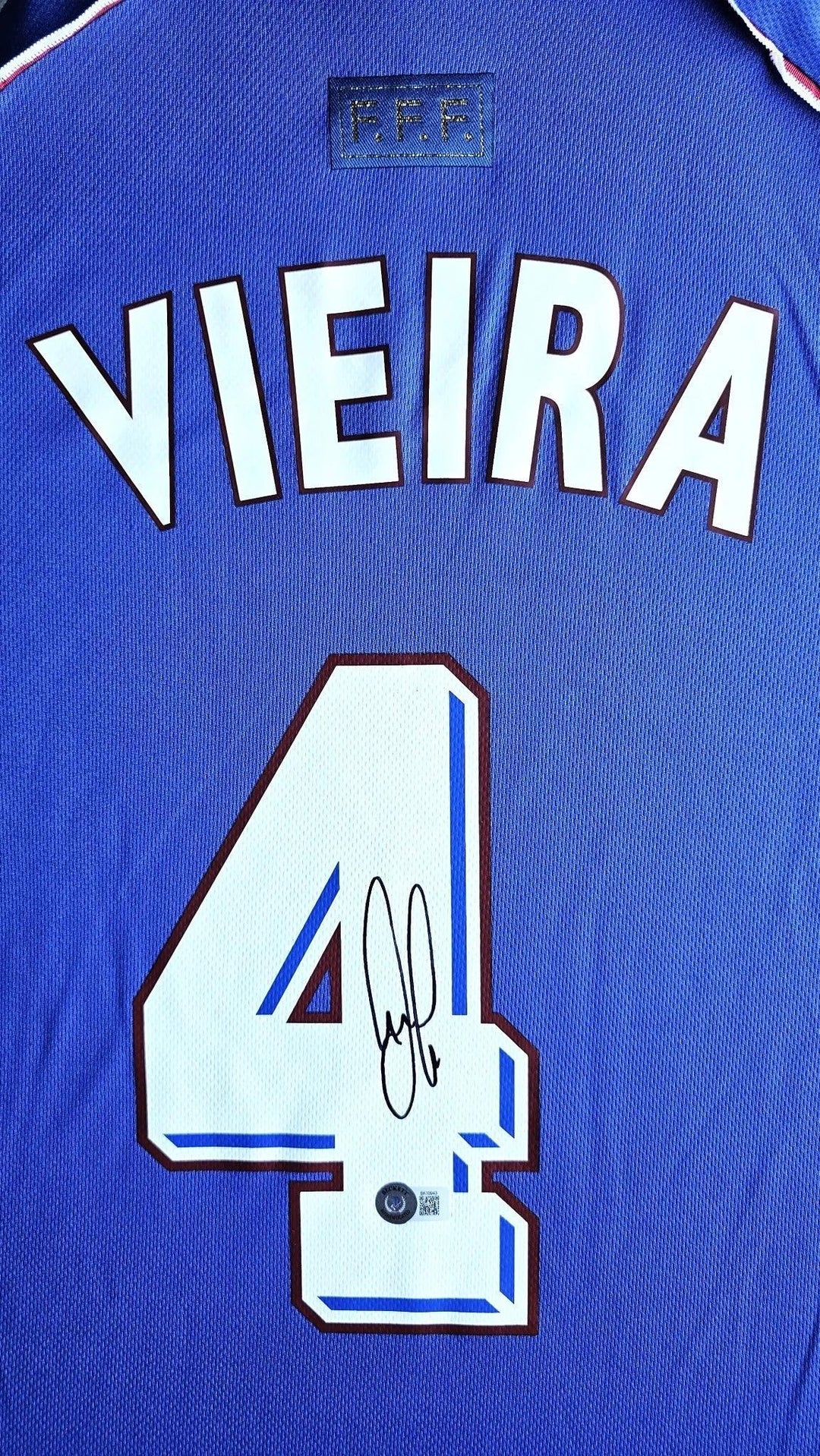 Patrick Vieira 4 France 1998 World Cup Home - Signed Soccer Shirt | Iconic Les Bleus Champion