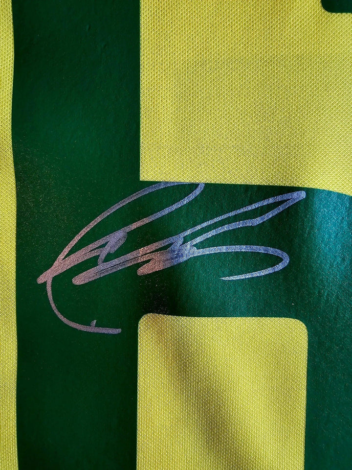 Roberto Carlos 6 Brazil 2002 World Cup - Signed Soccer Shirt | Framed with Museum Glass & Beckett COA