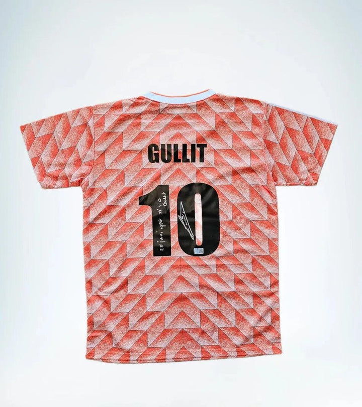 Ruud Gullit 10 Holland - Signed Soccer Shirt | Dedicated EC 1988 Goal