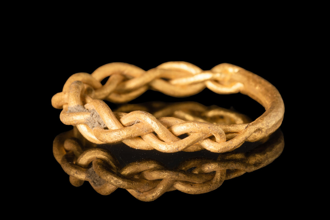 Large Viking Gold Ring | Minimalistic Twisted Gold Rods