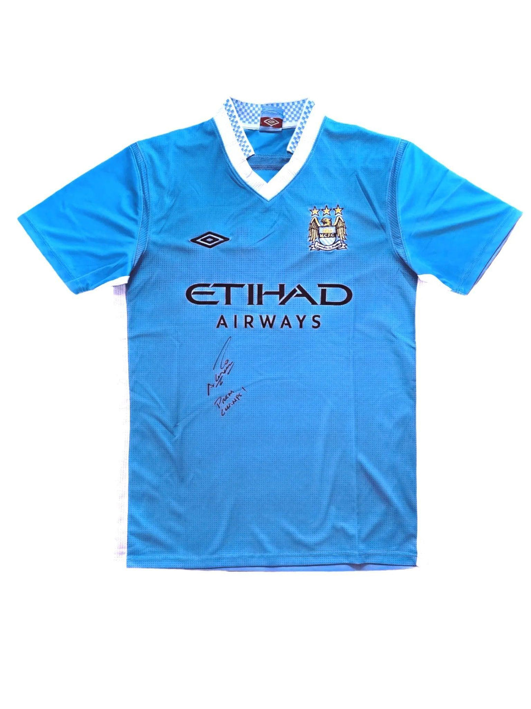 Sergio Agüero Manchester City 2011-2012 Home - Signed Soccer Shirt | 93:20 Iconic Goal