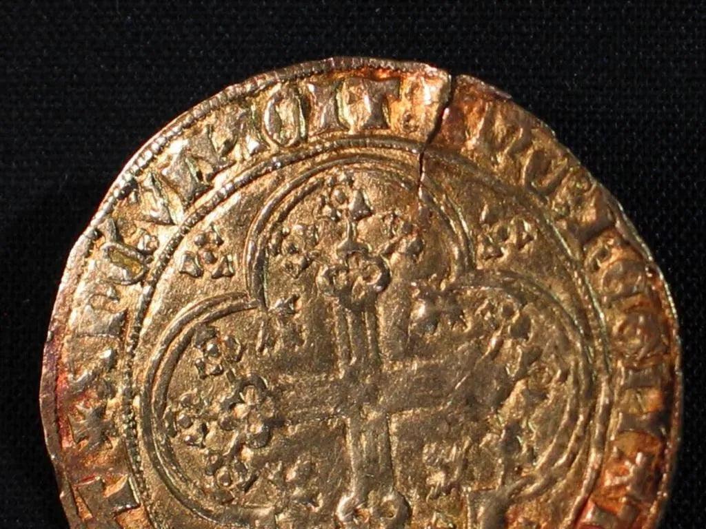 Netherlands Golden Shield - 1349-1389 CE | Rare Medieval Clinckaert Willem V