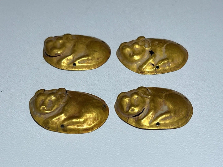 Scythian Gold Set of Four Mammal Appliqués - 9th to 3rd Century BCE | Feline Motif