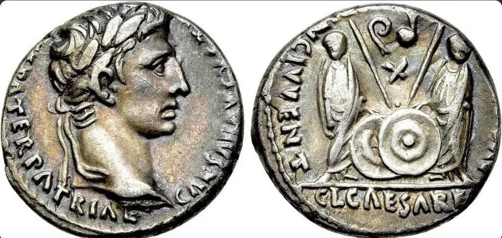 Roman Silver Denarius Lugdunum - 27 BCE to 14 CE | Emperor Caesar Augustus